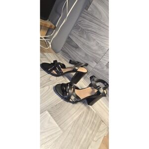 Torrid Strappy Black Block Heel Size 10.5 Wide Width Women's